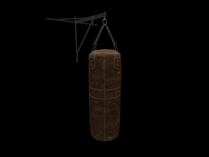 old boxing bag with wall bracket mount (deco)