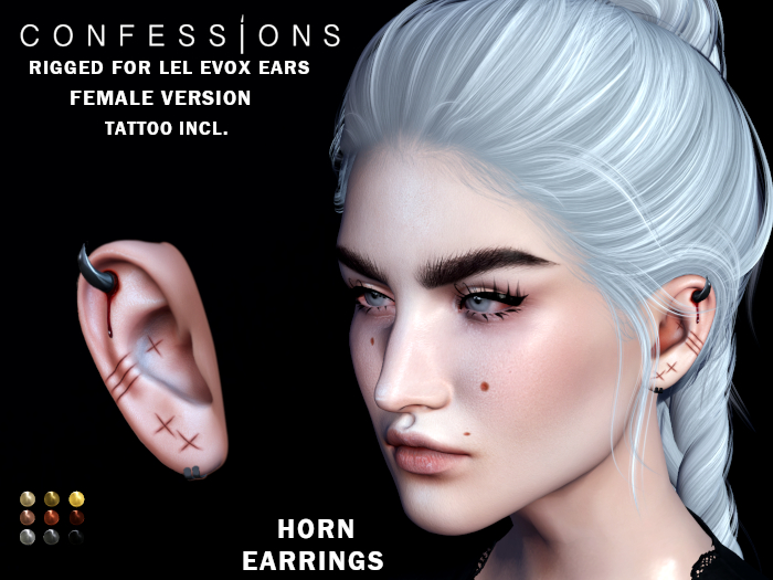 -C- Horn Earrings EVOX ( Female version) RIGGED 