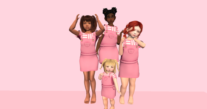 *SS* Pink Overalls Skirt Toddleedoo