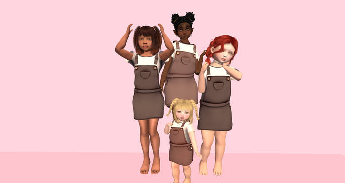 *SS* Brown Overalls Skirt Set Youth