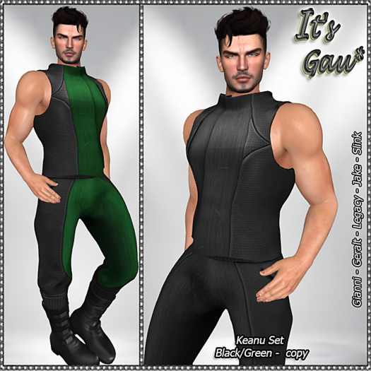 *It's Gau* Keanu Set - Black/Green