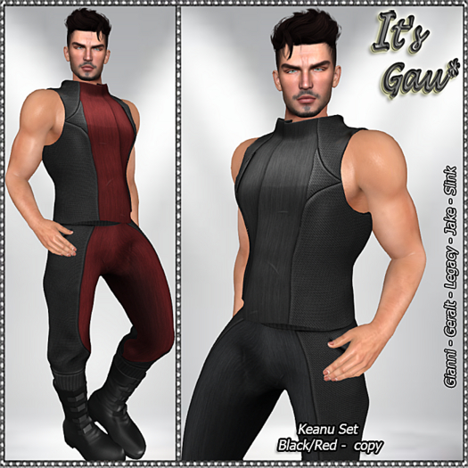 *It's Gau* Keanu Set - Black/Red
