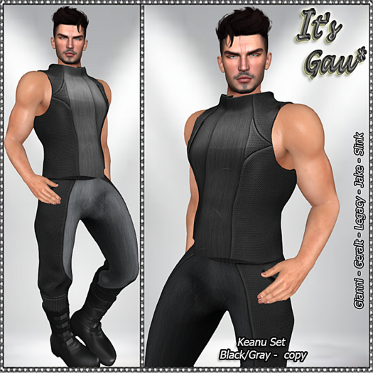*It's Gau* Keanu Set - Black/Gray
