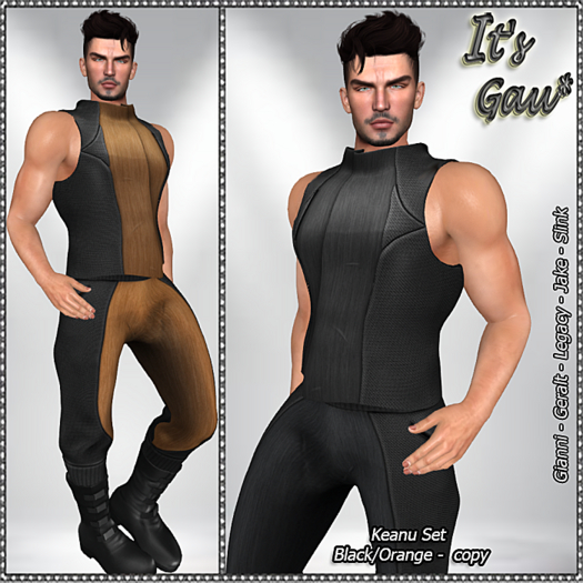 *It's Gau* Keanu Set - Black/Orange