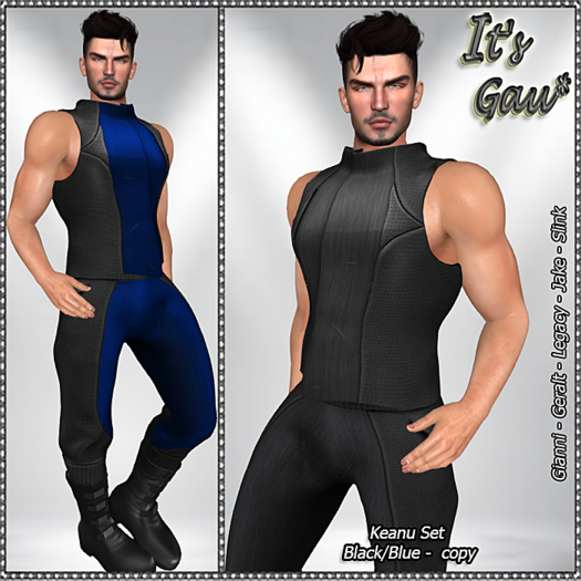 *It's Gau* Keanu Set - Black/Blue