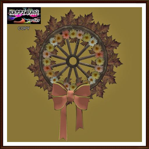 Autumn - Resizable Old Wheel Wreath 2