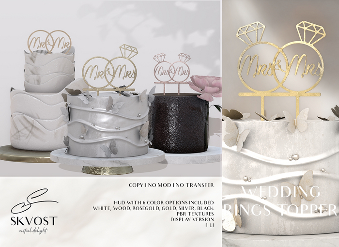 SKVOST - Wedding Rings Topper - Mrs&Mrs