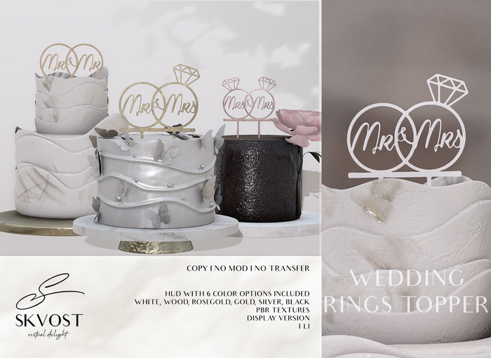 SKVOST - Wedding Rings Topper - Mr&Mrs
