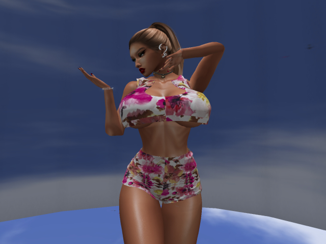 KOKO'S CLOSET PINK POPPIES SHORTS & TOP