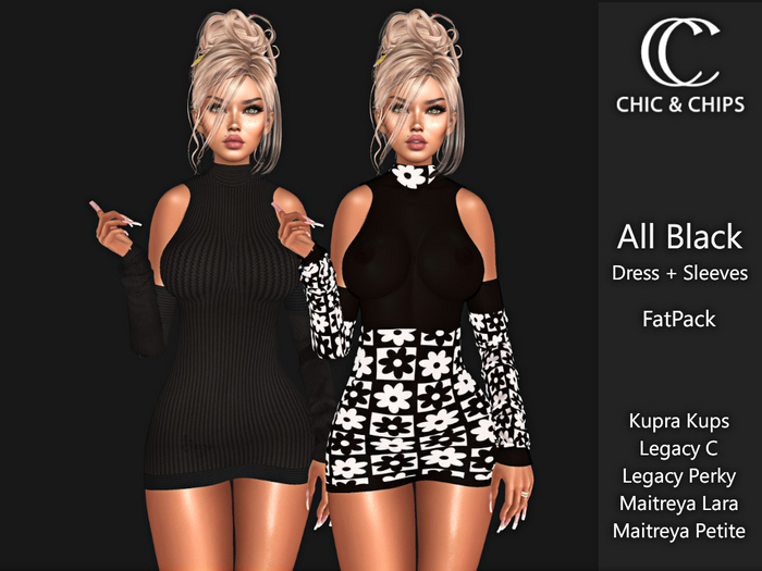 *C&C* - All Black Dress + Sleeve Fatpack