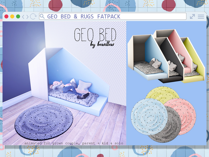 :BoWillow: Geo FATPACK (beds & rugs)