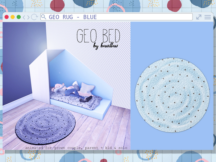 :BoWillow: Geo Rug - Blue