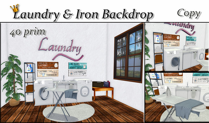 Laundry & Iron Background Backdrop