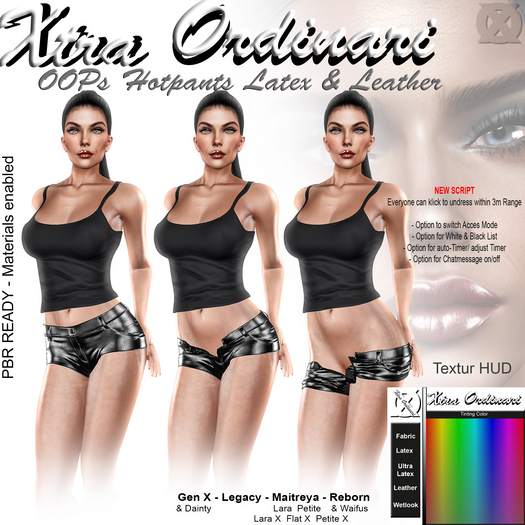 *XO* OOPs Hotpants Latex & Leather