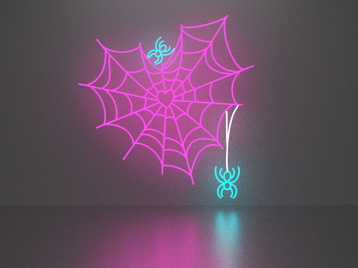 Spider web neon sign Full Permission