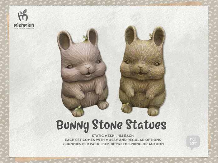 MishMish - Bunny Stone Statues - Spring [Boxed] (attach)