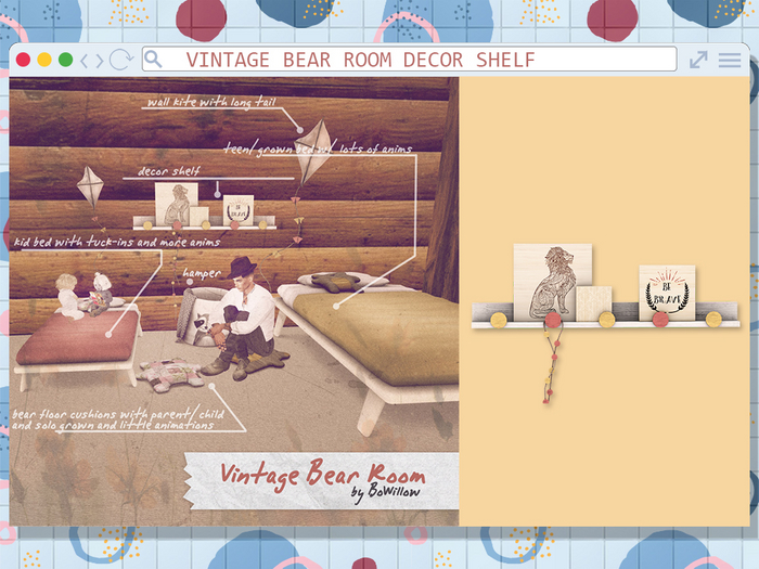 :BoWillow: Vintage Bear Room - Decor Shelf