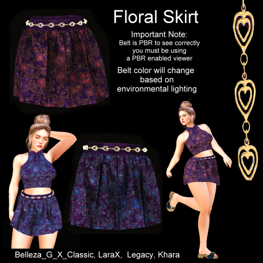 DEMO WOMEN'S FLORAL SKIRT 