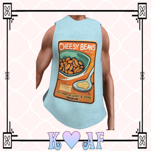 Cheesy Beans Tank Blue M