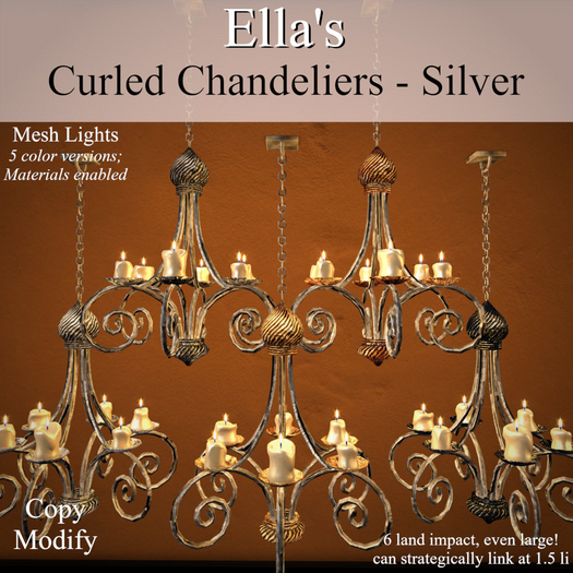 Ella's Curled Chandeliers - Silver
