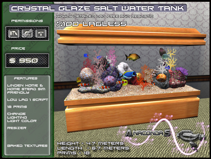 Crystal Glaze Salt Water Tank