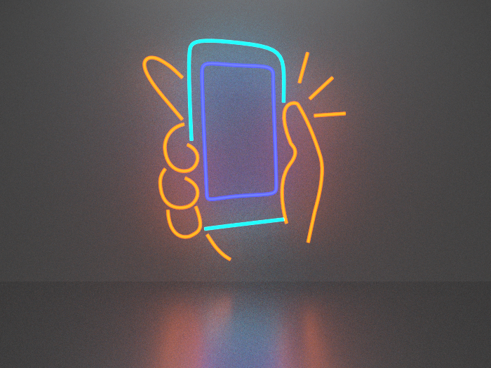 Phone neon sign Full Permission