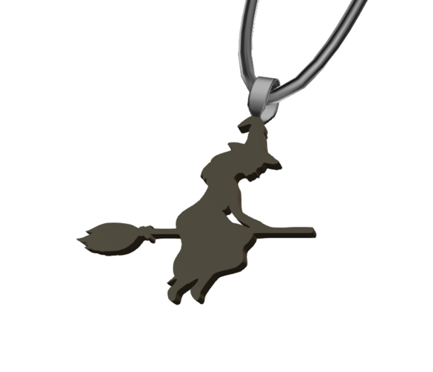 Silver Witch Silhouette Necklace