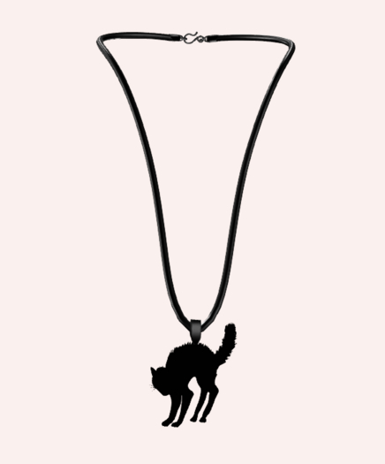 Black Cat Silhouette Necklace