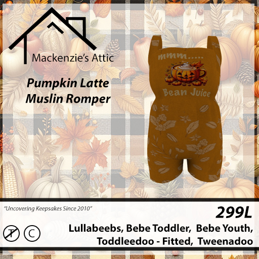 [M.A.] Pumpkin Latte Muslin Rompers