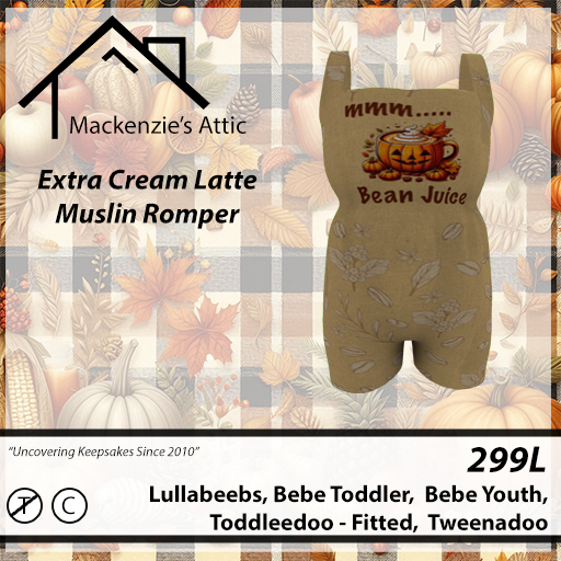 [M.A.] Extra Creamy Latte Muslin Rompers