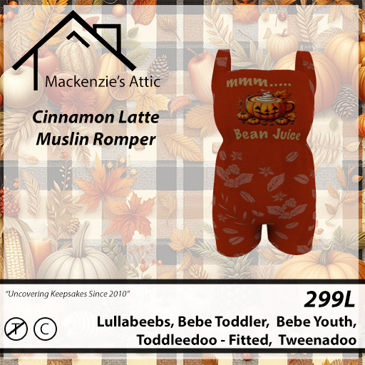 [M.A.] Cinnamon Latte Muslin Rompers