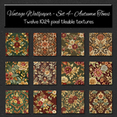 *Wallflowers* Vintage Wallpaper - Set 4 - Autumn Tones