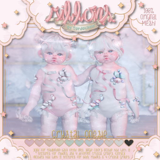 {Ribbons} Crystal Onesie - White {Box}
