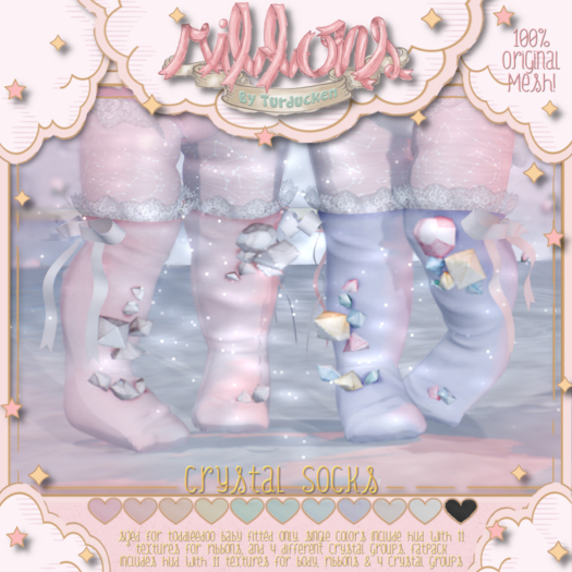 {Ribbons} Crystal Socks - Yellow {Box}