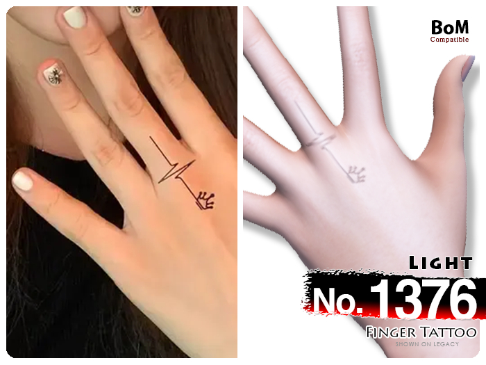 (Finger Tattoo) No.1376 Light