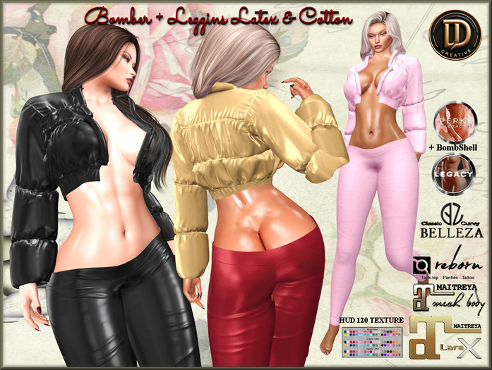 ☾ⅅⅅ☽ Bomber + Leggins Latex & Cotton