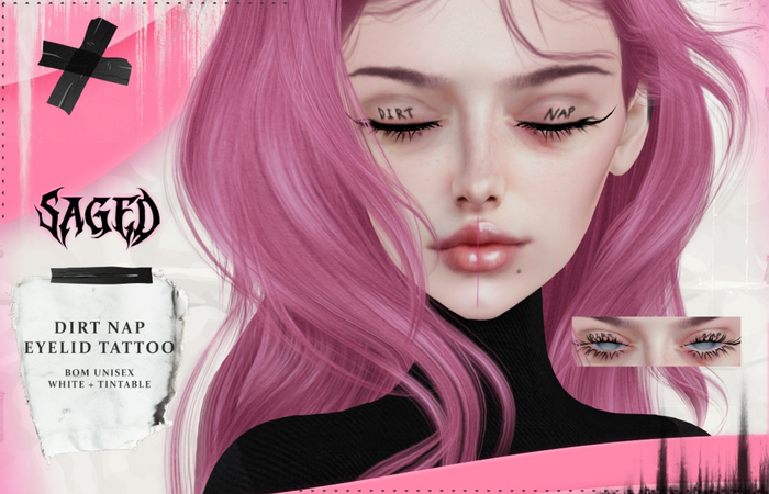 SAGED. Dirt Nap Eyelid Tattoo. EVOX