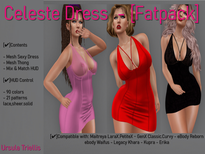 7046 Celeste Dress solid & Sheer - [Fatpack]