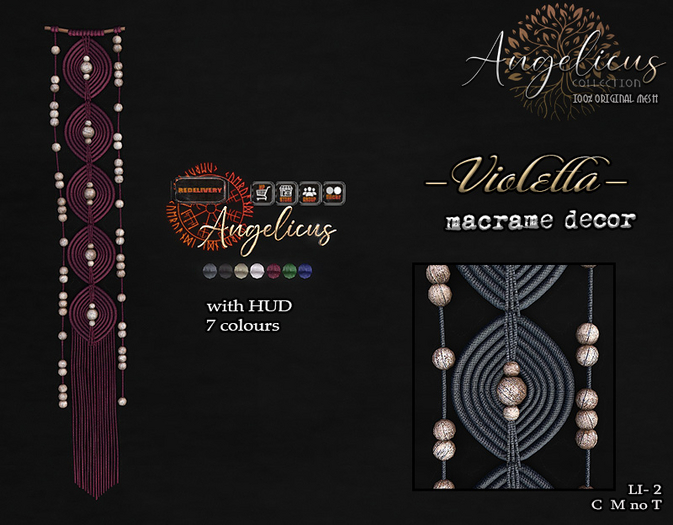 .AngelicUs. Macrame decor  -Violetta- 