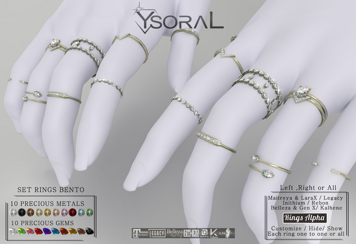 ~~ Ysoral ~~.:Luxe Set Rings Oriane:.(LADY BENTO)
