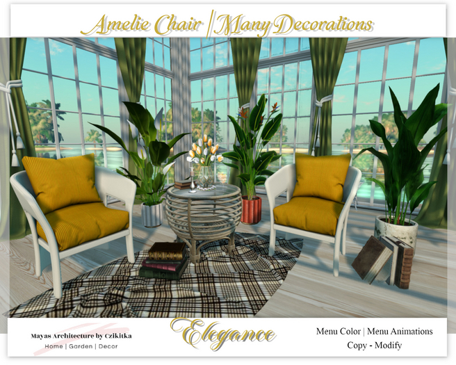  Chair with Animations / Table / Plants [PG Version]