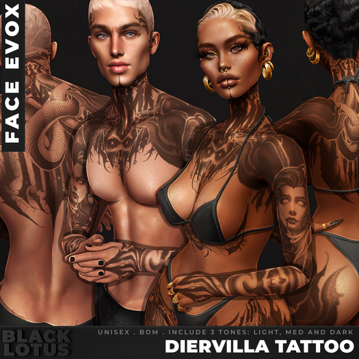[BL] Diervilla tattoo unisex // face evox