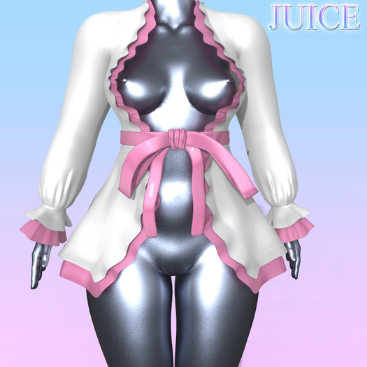 REBORN Pink White Open Robe