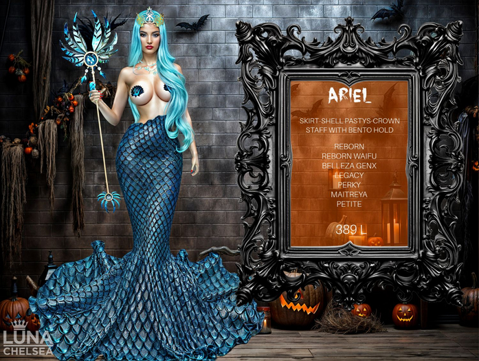 ❤️-, Ariel , Complete Mermaid Costume, Halloween Costume