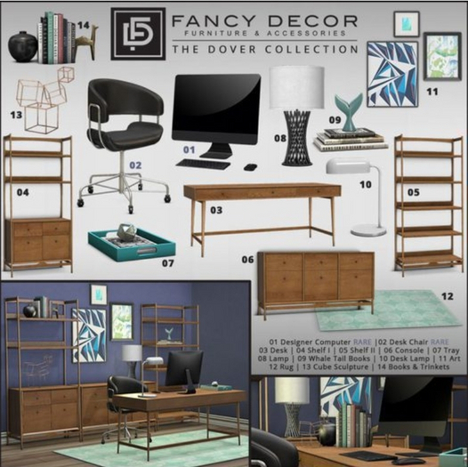 02 Fancy Decor: Dover Desk Chair RARE