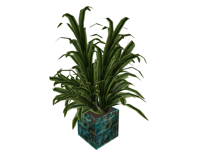Tropical Shrub One of a Kind Designer Pot by Valerie