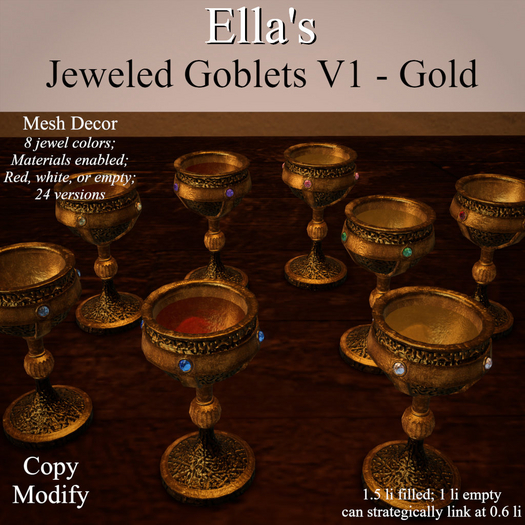 Ella's Jeweled Goblets V1 - Gold