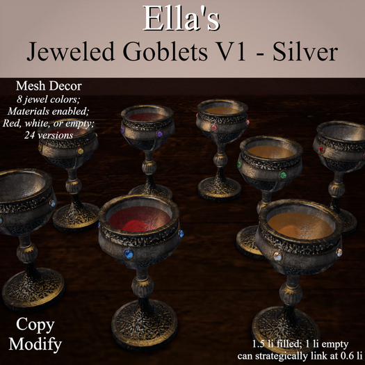 Ella's Jeweled Goblets V1 - Silver