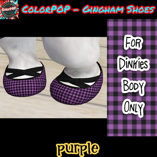 ColorPOP - Dinkies Gingham Shoes - Purple BOX (ADD to Unpack)