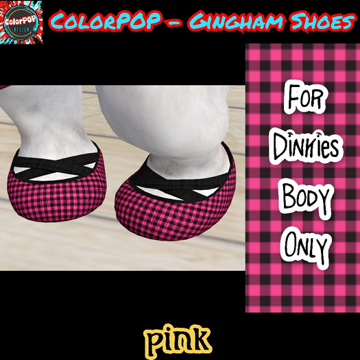 ColorPOP - Dinkies Gingham Shoes - Pink BOX (ADD to Unpack)